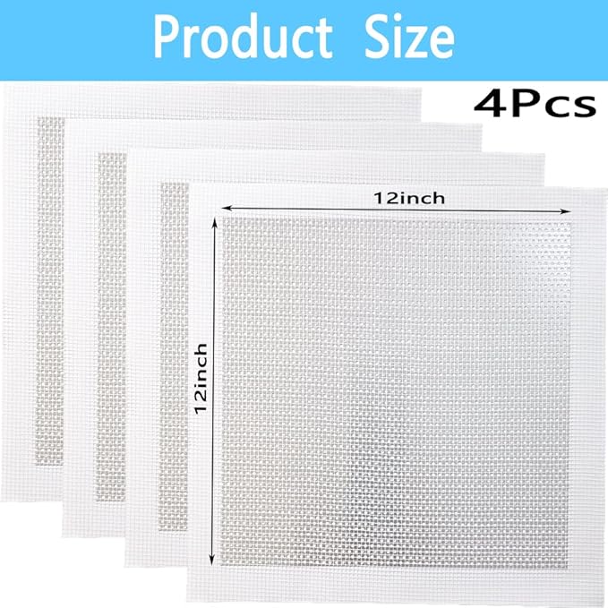 4 Pack 12x12 Inch Drywall Repair Patch Kit,Heavy Duty Self-Adhesive Mesh Dry Wall Patch Kits for Large Holes in Wall and Ceiling Repair (12 * 12in-4 Pack)
