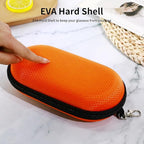 Double Eyeglasses Case, Hard Shell Dual Sunglasses Organizer with Zipper Clip Travel Glasses Storage for Women Men
