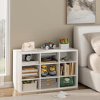 Garden 4 you Shoe Storage Bench, Cubby Shoe Rack with 9 Cubbies, 3-Tier Wood Shoe Rack Organizer, Shoe Organizer Cabinet for Entryway, Hallway, Closet and Garage, White