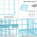 C&AHOME Wire Cube Storage, 6 - Cube Organizer Metal C Grids, Modular Shelves Units, Closet Organizer, Ideal for Home, Office, Living Room, 36.6”L x 12.4”W 36.6”H, Blue UWCS3006B