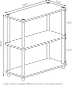 Furinno TURN-N-TUBE Storage Shelves, 3-Tier Book Shelf, Corner Shelf, Toolless Open Shelves, for Organization and Storage, Living Room, Garage, Home Office, Light Blue