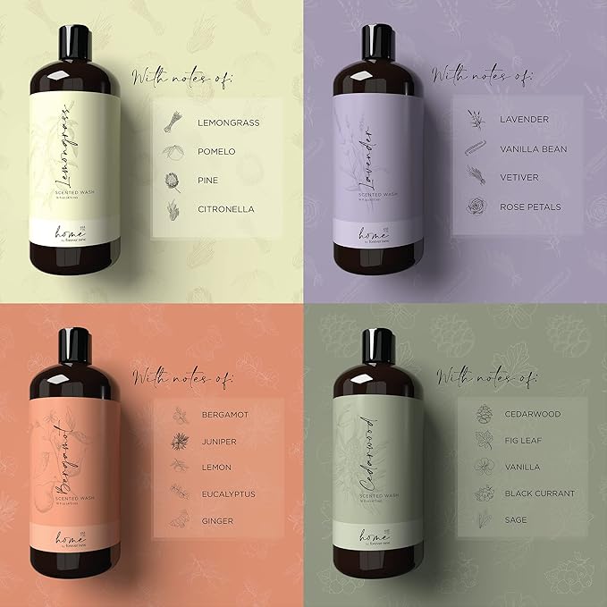 Home by Forever New - Scented Liquid Laundry Detergent, Cedarwood, 16 Fl Oz – Perfect for Washing Towels, Bed Linens, Clothing, and More