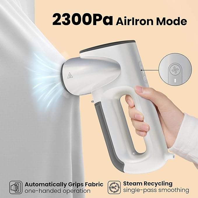 Neakasa Magic 1 Vacuum Steamer, Handheld Travel Garment Steamer for Clothes, 2300Pa Suction for Clothes Grips, Steamer Iron 2 In 1 (for 110-120V Use)