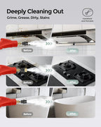 Steam Cleaner 2500W, Multipurpose Steamr for Cleaning, Handheld Steam Cleaner with Brushes, 15s Fast Heating Pressurized Steamer for Home Use, Portable Steamer for Car, Kitchen, Grout, Tile (Red)