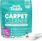 Uncle Todd's Carpet Cleaner Powder for Machines | Makes 30 Gallons of Carpet Cleaner Solution | Enzyme Formula Carpet Deodorizer | Removes Pet Odors & Stains | Safe for Carpets, Rugs & Upholstery