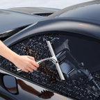 Stainless Steel Squeegee for Shower Glass Doors, 10-Inch All-Purpose Squeegee with Replacement Blade and Matching Hooks Holder, Silver