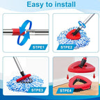8-Pack Reusable Mop Head Replacement for O Cedar RinseClean 2-Tank System, Microfiber Spin Mop Refills Compatible with Vileda 2-in-1 Turbo Triangle