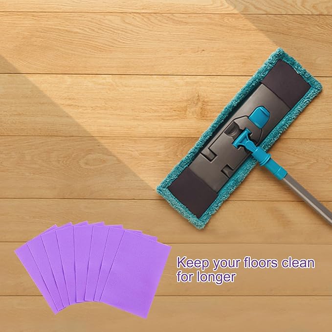 Floor Cleaning Tablets Sheets, Method Hardwood Floor Cleaner and Polish Pack of 300, Concentrate Mild Scent For RV Wall Tiles, Hardwood, Laminate Floor, Purple