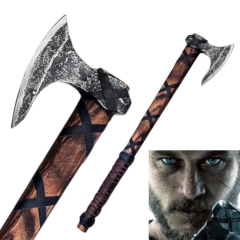 [Viking Cutlery] Viking Axe of Ragnar Lothbrok – Hand-Forged Hunting & Camping Axe with Leather Sheath | Authentic Norse Tomahawk | Unique Viking Gift for Men