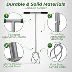 Walensee Upgrade Twist Tiller Manual Hand Tiller Garden Claw Cultivator with a Removable Big Claw, Garden Claw Tool Long Handle Steel Tiller Lawn Aerator Soli Lossener for Gardening Bed and Plant Box