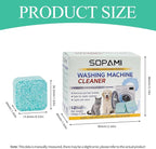 SOPAMI Washing Machine Cleaner Tablets 24-Pack (12 Month Supply) for HE/Top/Front Load Washers - Removes Stubborn Pet Hair, Odors, Mold & Residue, Septic Safe & Fragrance Free