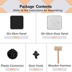 C&AHOME Cube Storage Organizer with Doors, 8-Cube Shelves, Closet Cabinet, DIY Plastic Modular Bookshelf, Storage Shelving Ideal for Bedroom, Living Room, 24.8" L × 12.4" W × 48.4" H Black UGSHS3008A