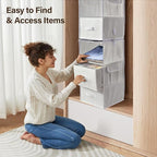 Pipishell 6-Shelf Hanging Closet Organizer with 2 Separable 3-Tier Shelves, 3 Drawers & Side Pockets Closet Organizers and Storage for Wardrobe Organization and Nursery Clothes Organizer, White