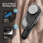 Fabric Shaver and Lint Remover with 2 Extra Blades, Led Digital Display Fabric Shaver for Furniture, 2 Speeds Powerful Ball Remover for Clothes Sweater Sofa Carpet (Black)