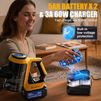 Ecarke Cordless Stick Vacuum Cleaner Compatible with DeWalt Battery, 350W Brushless Motor, 30KPa Suction, 6-in-1 180° Bendable Wand, Smart Screen 2x5AH Batteries & Charger – Hardwood Floors