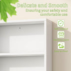 Wooden Bathroom Organizers, Over The Toilet Storage Cabinet with 2 Doors, Adjustable Shelves & Towel Bar, Wall Mounted Medicine Cabinet for Laundry with Mirror, White