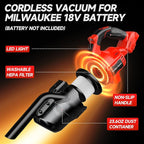 Cordless Vacuum for Milwaukee M18 Battery, Handheld Vacuum Cleaner for Home Pet Hair Car, 5-in-1 Portable Shop Vac with 2 Washable HEPA Filter, 4 Multi Nozzle (Battery Not Included)