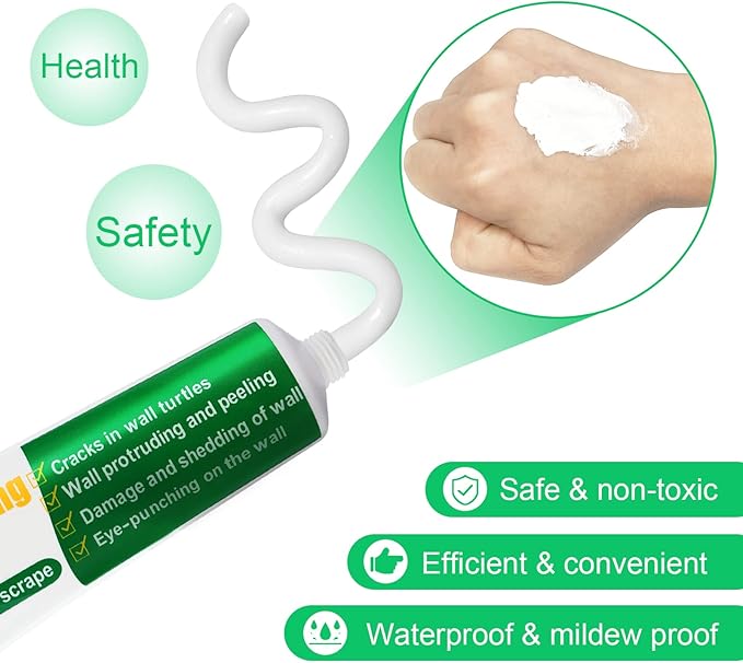 Wall Repair Patch Kit with Scraper, Drywall Repair Kit, Wall Mending Agent Easy to Fill Holes in Home Wall and Quick Repair