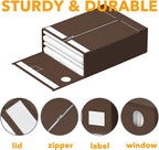 SpaceAid 9 Pack Bed Sheet Organizers and Storage, Foldable Sheet Organizer with Window for Linen Closet, Set Folder Keeper for Queen & King Size Bedding Storage (Brown)