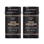 Barrel & Oak Aluminum Free Deodorant for Men, Natural Men's Deodorant with Sea Salt & Amber Essential Oil for Delicate Skin, Grooming Kit Gifts for Men, Spiced Sandalwood, 2.7 oz, 2-Pack