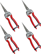 GARDEN GURU Straight Stainless Steel Pruner Pruning Shears Clippers Snips Sharp Bonsai Cutter Plant Trimming Scissor Straight Blade Garden Scissors Tool -Great for Roses Flowers Herbs Fruits (4 Pack)