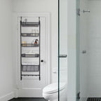 Household Essentials Household Essentials Over the Door Basket Storage Rack, Gray and Black