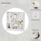 YAHARBO White 3 Tier Bookshelf,Wide Modern Horizontal Bookcase,Wood Low Book Shelf,Wide Display Storage Cabinet with Base,Floor Standing 8 Cube Large Bookcases Organizer for Bedroom,Living Room,Office