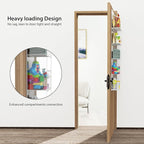 Univivi Over The Door Organizer Behind The Door Storage, Baby Door Storage with 5 Clear Plastic Pockets & 2 Big Metal Hooks for Cosmetics, Bathroom, Nursery and Sundries