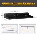 Washer Dryer Countertop, Laundry Wood 2 Tier Shelves Topper with Edge, 54" W x 26.7" D Cover Guard Organizer for Washer and Dryer Laundry Hamper Counter Storage Organization Black