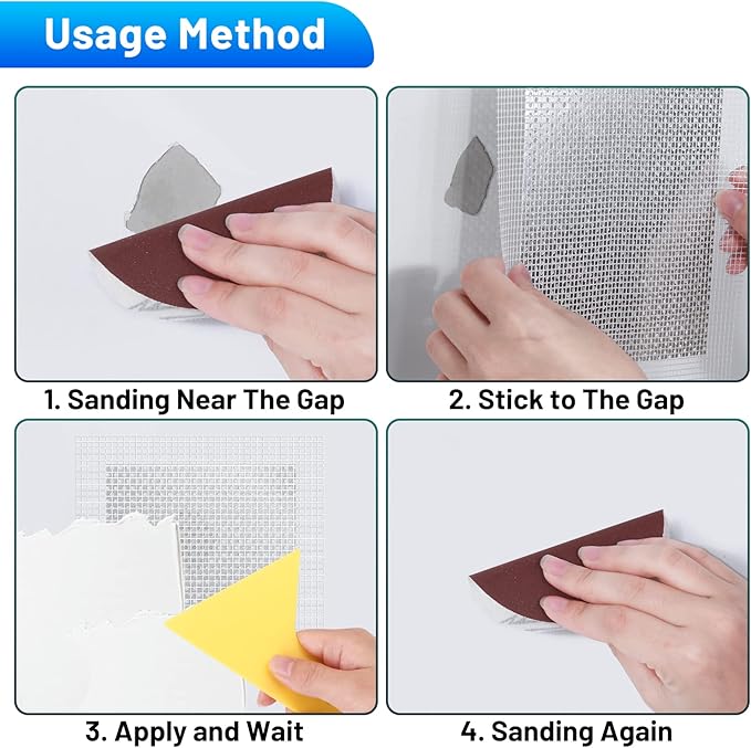 Mckanti 8 Pack 4 Inch Drywall Repair Kit, Aluminum Drywall Patch Wall Repair Patch Kit, Large Hole Patch Repair for Drywall,Heavy Duty Dry Wall Hole Repair Patch