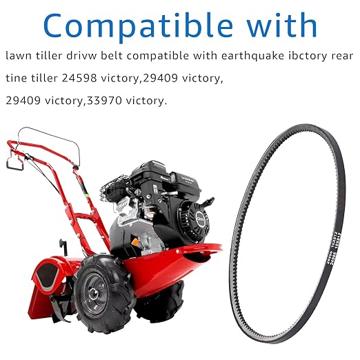 24995 Reverse Belt Compatible with Earthquake Victory Rear Tine Tillers Replace 24598, 29409, 29702, 33970 Tiller Drive Belt