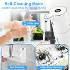Automatic Soap Dispenser Touchless, 6-Level Foaming Hand Soap Dispenser for Bathroom Kitchen, 1200mAh Rechargeable Dish Soap Dispensers,12.8oz/380mL,Waterproof,Hands-Free,Wall Mount