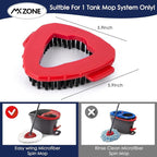 Spin Mop Scrub Brush Head Compatible with O Cedar EasyWring 1 Tank System, Shower Floor Scrubber Mop Head Replacement, Hard Bristle Cleaning Brush for Kitchen Tile, Not Fit RinseClean, 2 Pack