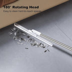 JOYBOS Rubber Squeegee for Floor, 50'' Long Handle Floor Squeegee Broom, Silicone Broom for Pet Hair Remover, Magic Broom Sweeper Window Squeegee for Floor, Tile, Grout, Brick, Decks, Garages,Basement