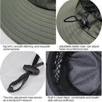 Fishing Hat, UPF50+ Wide Brim Sun Hat for Men Women, UV Protection Hiking Beach Bucket Hats Summer Safari Hat