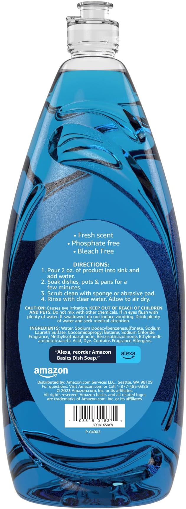 Amazon Basics Dish Soap, Fresh Scent, 50 Fl Oz, Pack of 1