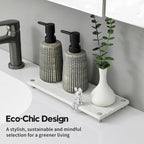 Instant Dry Sink Caddy Kitchen Sink Organizer, Quick Drying Stone Tray Diatomite Sponge Holder Soap Dish, Bathroom Countertop Fast Dry Water Absorbing Vanity Rack, Beige,12" x 5"