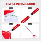Indoor Broom with LED Lights | Angle Broom for Dark Corners & Low Light Areas | Soft Bristle, Adjustable Long Handle | Floor Sweeper for Kitchen, Room, Office & Garage (White)