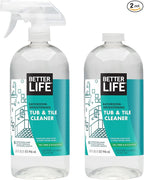 BETTER LIFE Bathroom Cleaner - Tea Tree Bathtub & Shower Cleaner Spray for Glass and Tile - Foaming Mold and Mildew Remover for Tub Works on Hard Water Stains - 32oz (Pack of 2)