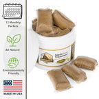 Septic Tank Treatment - 1 Year Supply of Septic Safe Dissolvable Easy Flush Live Bacteria Packets (12 Count) - Best Way to Prevent Expensive Sewage Backups - Made in USA