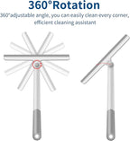 Window Squeegee, 2 Pack Shower Squeegee for Glass Doors Bathroom Mirror Windows Cars and Tile Walls, Silicone Plastic Squiggy Cleaner Tool 12 inch (Grey+Green)