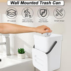 Compost Bin Kitchen, Bring 5 Rolls (100) of Garbage Bags, for Use on Countertops or Under Sinks, Hanging Trash Can with Lid, for Cupboard/Bathroom/Bedroom/Office/Camping(White 0.8 Gallon/3L)