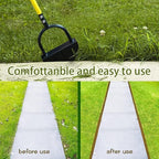 Saw Tooth Edger Lawn Tool with T Grip Handle，Half Moon Shape，Sharp Saw Tooth，Tool with T Grip Handle, Hand Edging Tools for Landscaping, Garden, Flower Beds, Borders, Sidewalk, Turf, Yard (A)