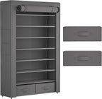OYREL Shoe Rack Storage Cabinet 32 Pairs Organizer Shelf Tall for Shoes Large Free Standing Racks Vertical Shoe Holder Stand with Cover Two Boxes Closet