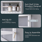 HITNET Bookshelf, 6-Tier Tall Bookcase Freestanding Bamboo Book Shelf Bathroom Storage Organizer with Adjustable Shelves, White