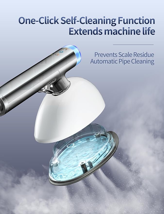 Sundu 1500W Steamer for Clothes, 2-in-1 Vertical & Flat Iron Clothes Steamer, 6 Professional Steam Modes, 800mL Tank, 30s Fast Heat-Up, Auto Shut-Off (10min), Portable Handle, Standing Design, White