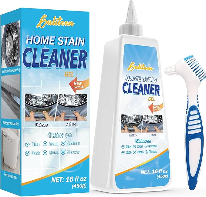 Mold Stain Cleaning Gel, Washing Machine Cleaner, Household Grout Cleaner for Washing Machine, Refrigerator Strips, Best for Home Sink, Kitchen, Showers (16 Fl Oz (Pack of 1))
