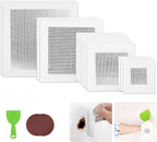 Drywall Repair Kit, 2/4/6/8Inch Drywall Patch Kit Self Adhesive Aluminum Plasterboard Wall Patches Quick Fix Plaster Wall with Scraper for Plaster Roof Drywall Crack Repair (16Pcs Kit)