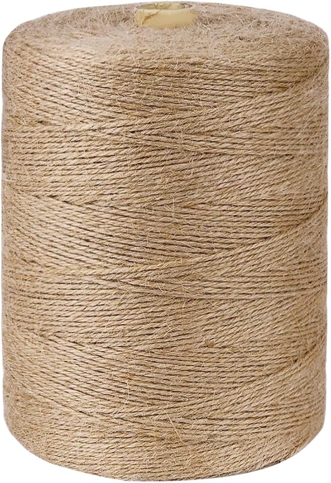 SMART&CASUAL 3600 Ft Natural Jute Twine String Thin Hemp for Craft Plant Garden Gift Wrapping Christmas Handmade Arts Decoration Packing String Home Decor (3600 FT * 2mm (3Ply))
