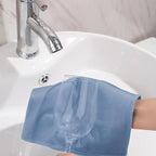 6 Pack Microfiber Glass Cleaning Cloth, 16 Inch X 16 Inch, Lint Free Quickly Clean Window, Glasses, Windshields, Mirrors, and Stainless Steel, Dark Blue